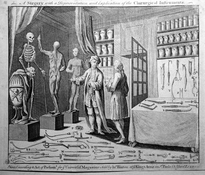 A Surgeon and a Chart of Surgical Instruments by French School